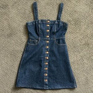 Madewell Matilda Button Down Jean Dress Jumper Dark Wash Size 6